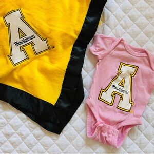 Appalachian State University NEW Baby Blanket and Onesie Set NEWBORN